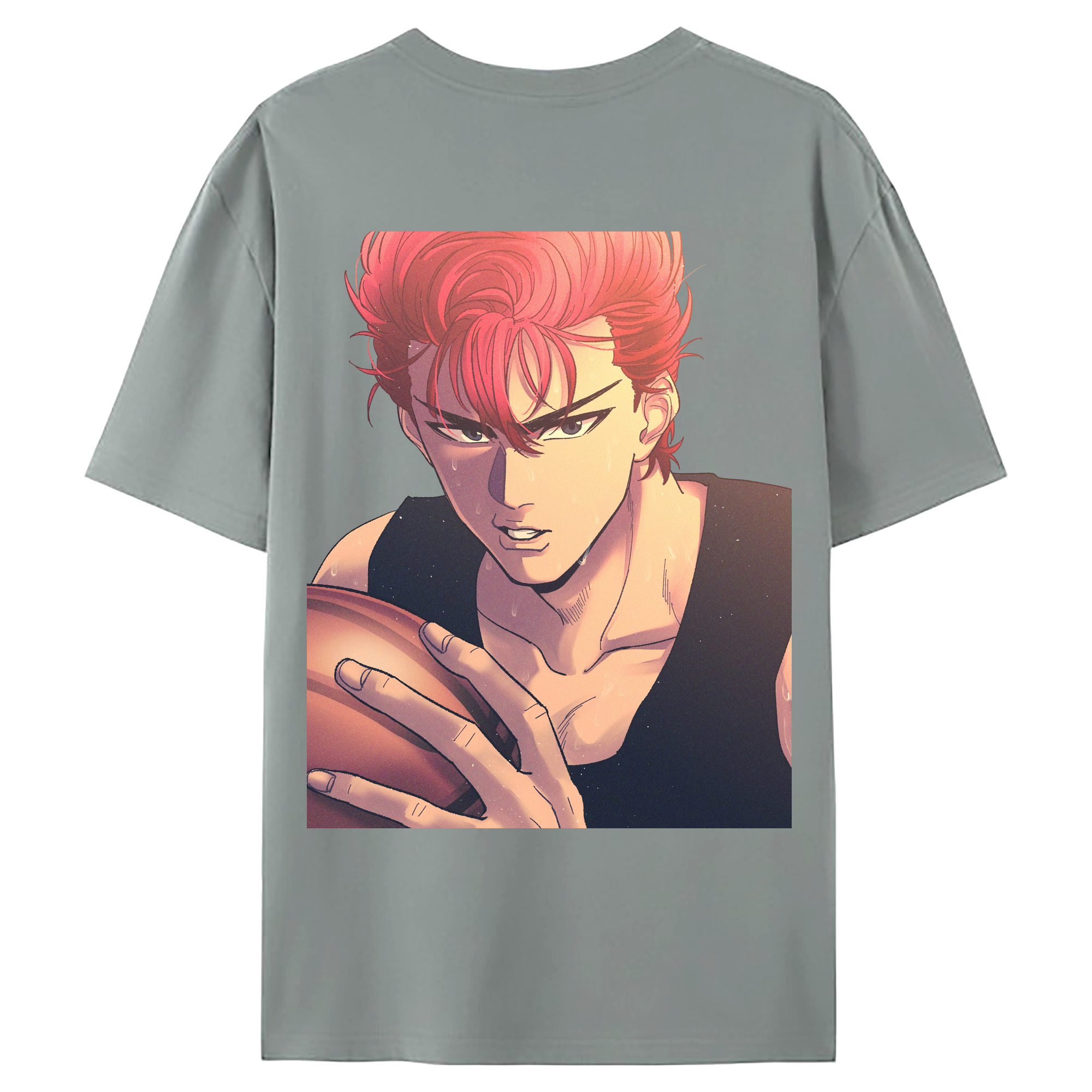 （画像用） SLAM DUNK／スラムダンク 綿100％ メンズ半袖Tシャツ（バックプリント） 通気性